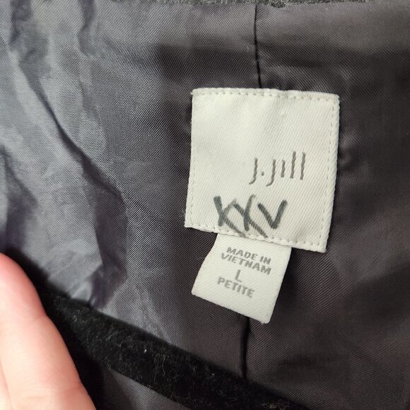 J. JILL Grey Zipper Snap Winter Coat - Picture 6 of 8